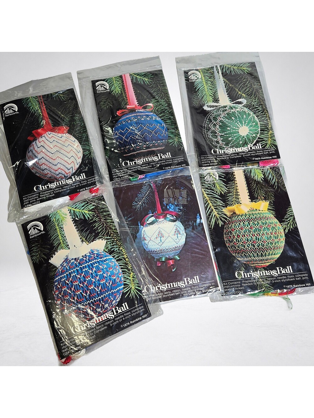 Vintage Christmas Ball Ornament Kit Lot of 6 1978 1979